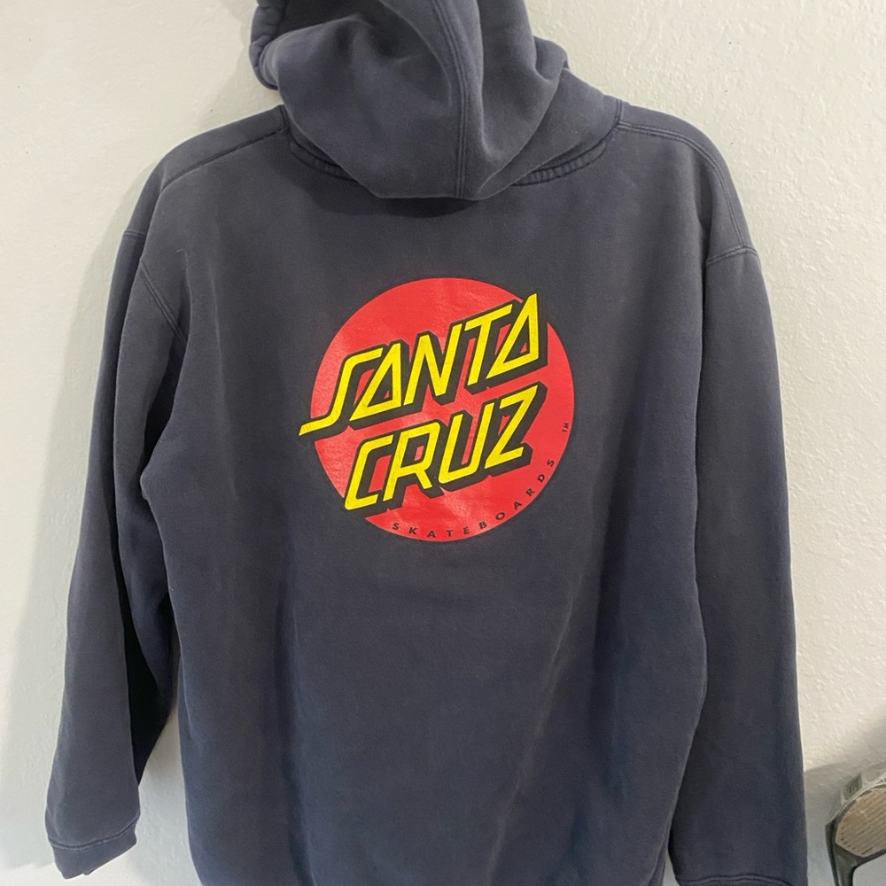 Santa Cruz Skateboards Blue Hoodie Iconic Design